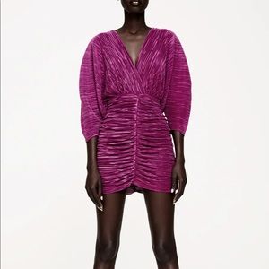 🚫SOLD🚫 ZARA Draped Mini Dress Purple magenta NEW